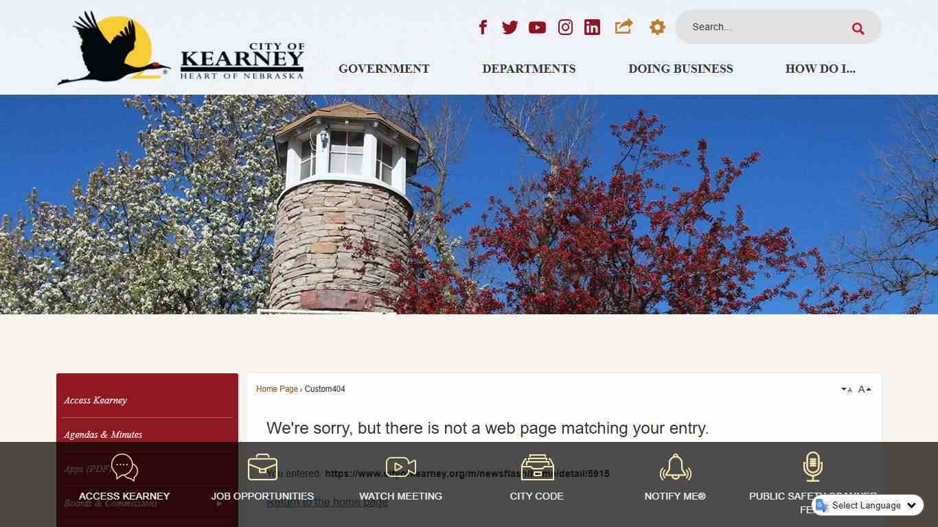 Custom404 • Kearney • CivicEngage