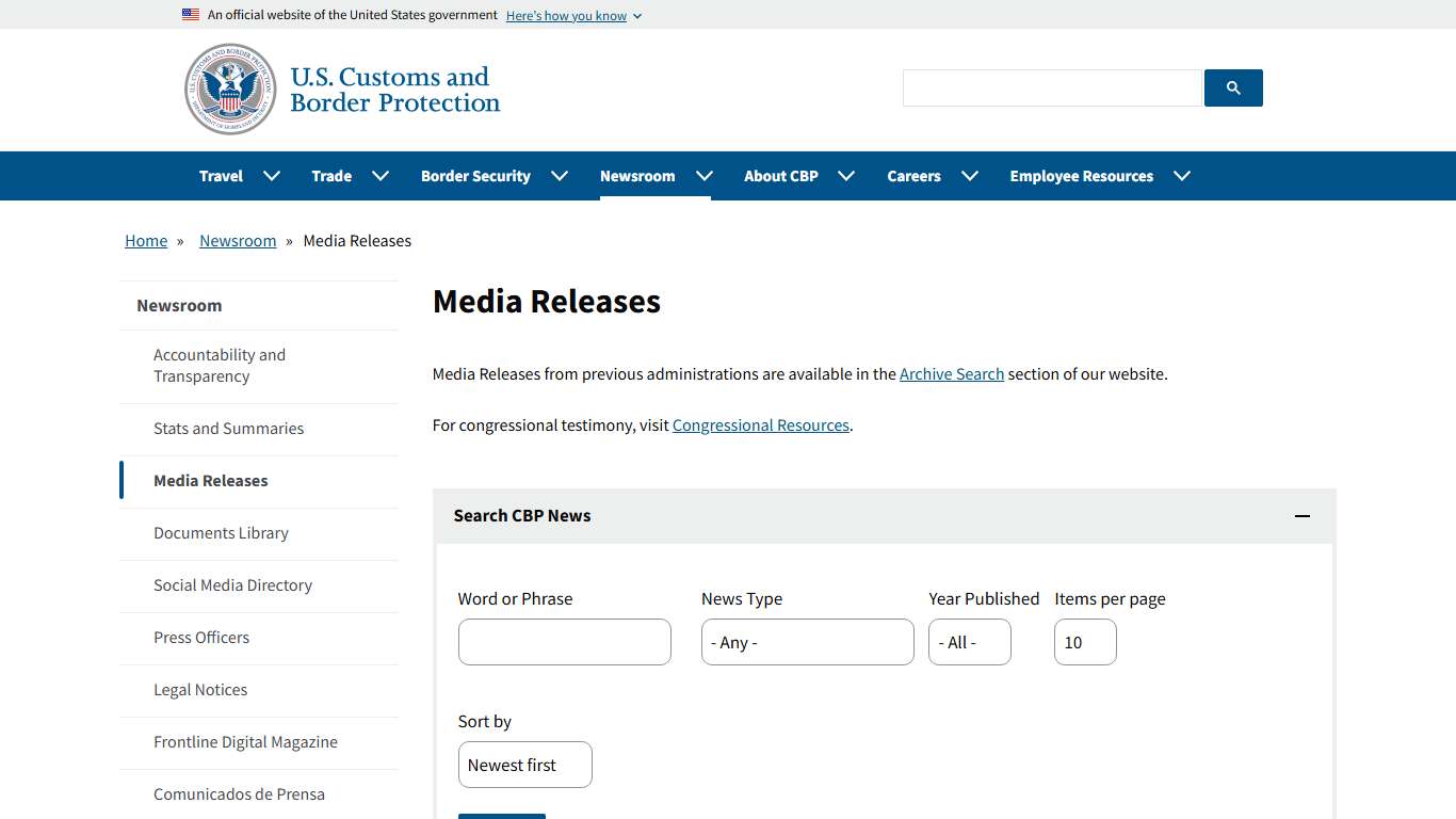 Media Releases | U.S. Customs and Border Protection