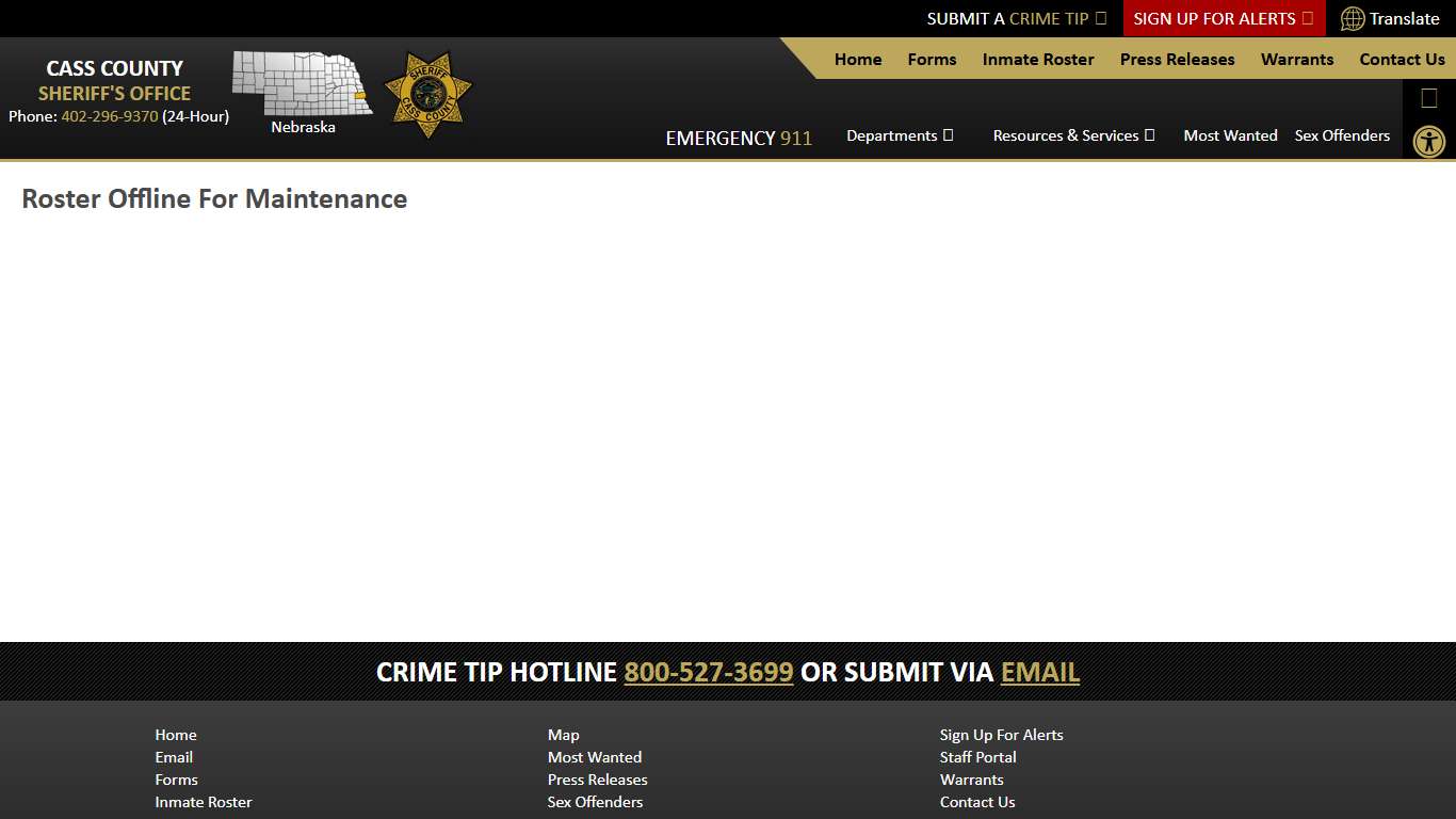 Inmate Roster - Current Inmates Booking Date Descending - Cass County NE Sheriff's Office